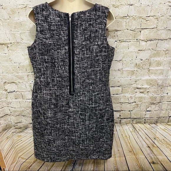 Dana Buchman Black White Tweed Zip Up Career Sheath Dress - Picture 4 of 6